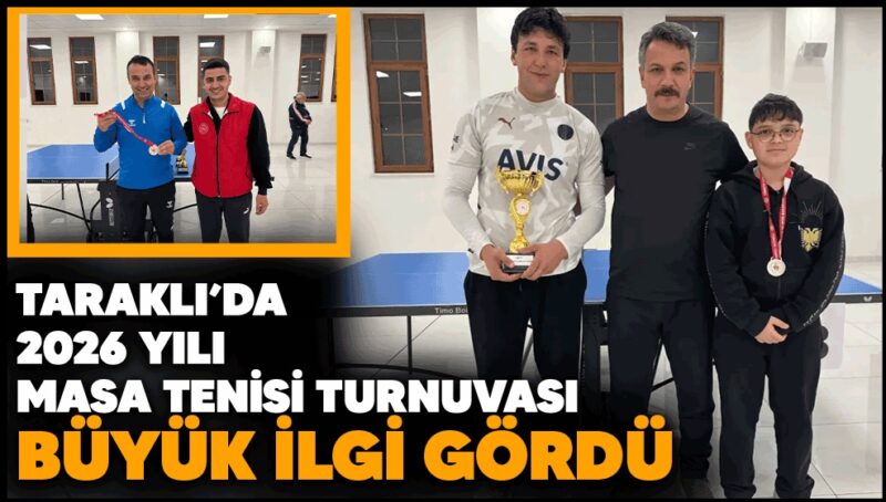 Taraklı’da 2026 Yılı Masa Tenisi Turnuvası büyük ilgi gördü